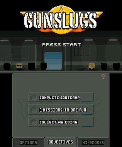 Gunslugs main screen